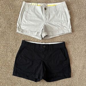 Lot of 2- Women's ON Black Gray Cotton Stretch Shorts Khaki Chino NEW Sz 2
